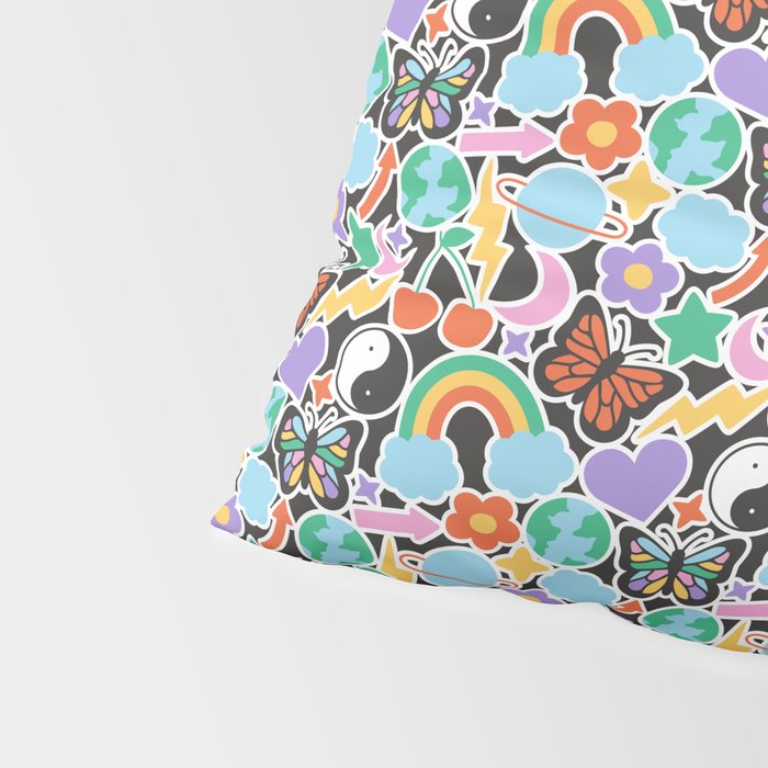 Vintage Y2K cartoon sticker pattern Pillow Sham Gallery Image 4
