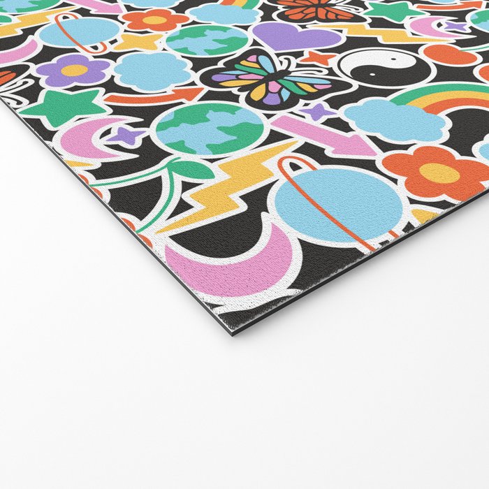 Vintage Y2K cartoon sticker pattern Welcome Mat Gallery Image 2