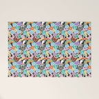 Vintage Y2K cartoon sticker pattern Welcome Mat Gallery Image 1
