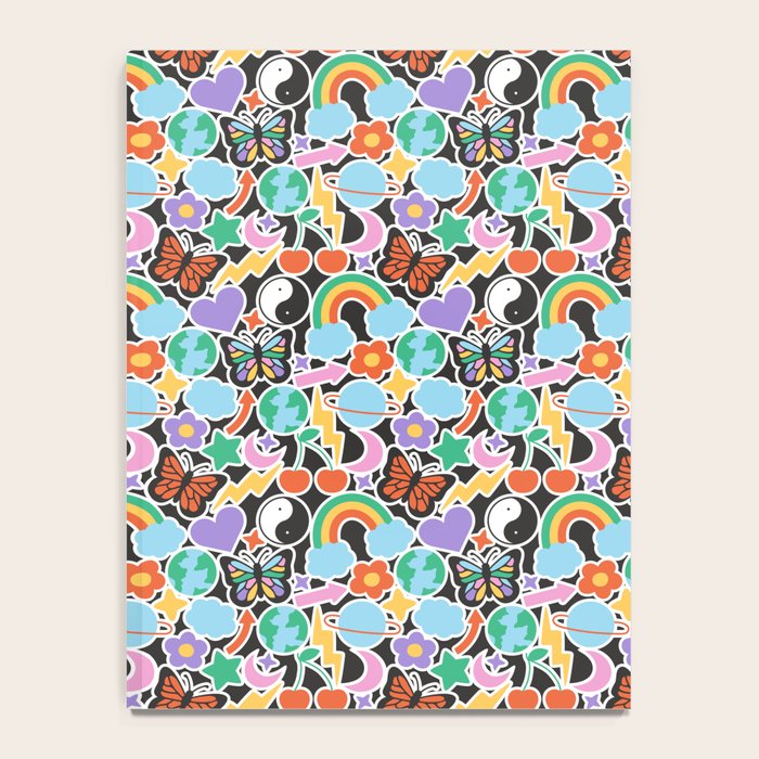Vintage Y2K cartoon sticker pattern Notebook Gallery Image 4