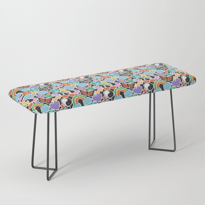 Vintage Y2K cartoon sticker pattern Bench Gallery Image 1