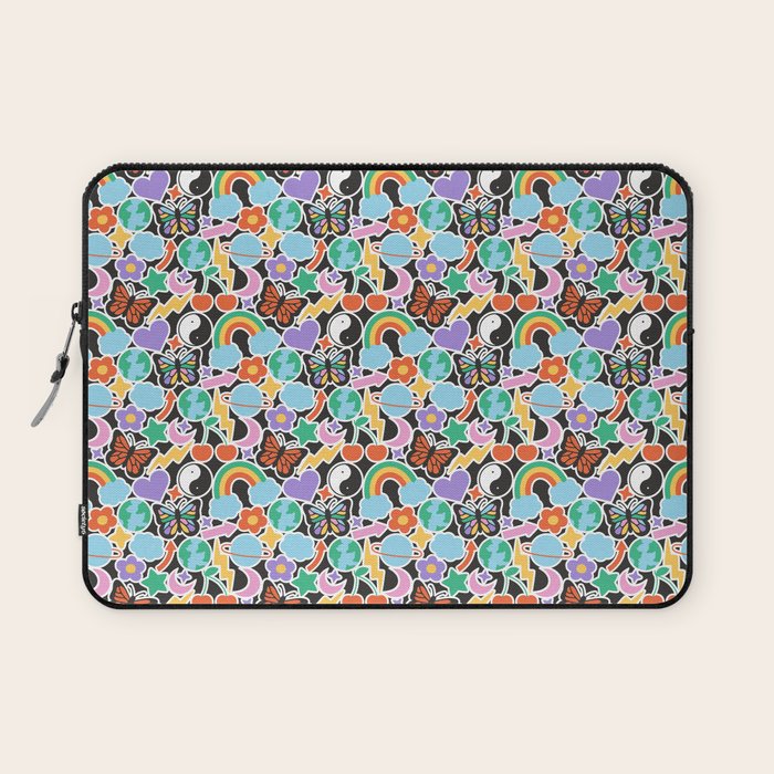 Vintage Y2K cartoon sticker pattern Laptop Sleeve Gallery Image 1