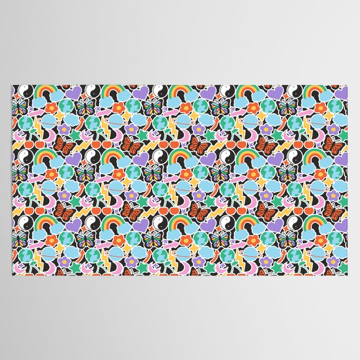 Vintage Y2K cartoon sticker pattern Tablecloth Gallery Image 2