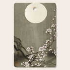 Blossoming plum tree at full moon  - Vintage Japanese Woodblock Print Art Cutting Board Gallery Image 1