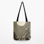 Blossoming plum tree at full moon  - Vintage Japanese Woodblock Print Art Tote Bag Gallery Image 2