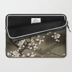 Blossoming plum tree at full moon  - Vintage Japanese Woodblock Print Art Laptop Sleeve Gallery Image 2