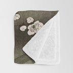 Blossoming plum tree at full moon  - Vintage Japanese Woodblock Print Art Throw Blanket Gallery Image 3