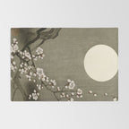 Blossoming plum tree at full moon  - Vintage Japanese Woodblock Print Art Rug Gallery Image 2