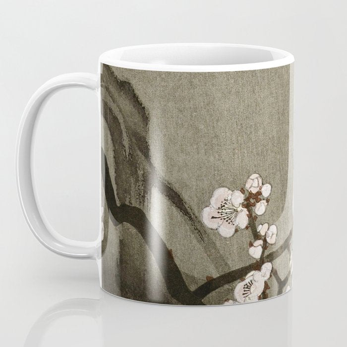 Blossoming plum tree at full moon  - Vintage Japanese Woodblock Print Art Coffee Mug Gallery Image 3