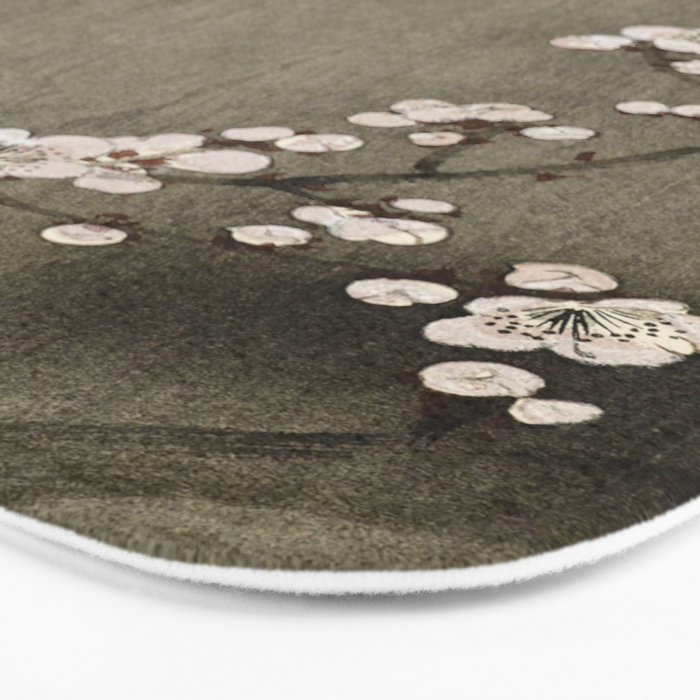 Blossoming plum tree at full moon  - Vintage Japanese Woodblock Print Art Bath Mat Gallery Image 3