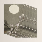 Blossoming plum tree at full moon  - Vintage Japanese Woodblock Print Art Wrapping Paper Gallery Image 3
