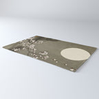 Blossoming plum tree at full moon  - Vintage Japanese Woodblock Print Art Rug Gallery Image 3