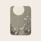 Blossoming plum tree at full moon  - Vintage Japanese Woodblock Print Art Bath Mat Gallery Image 1