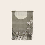 Blossoming plum tree at full moon  - Vintage Japanese Woodblock Print Art Wall Hanging Gallery Image 1