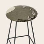 Blossoming plum tree at full moon  - Vintage Japanese Woodblock Print Art Stool Gallery Image 2
