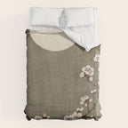 Blossoming plum tree at full moon  - Vintage Japanese Woodblock Print Art Duvet Cover Gallery Image 6