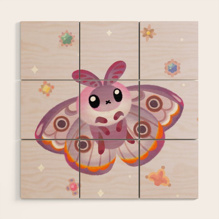 Marbled Emperor Moth Wood Wall Art Gallery Image 1