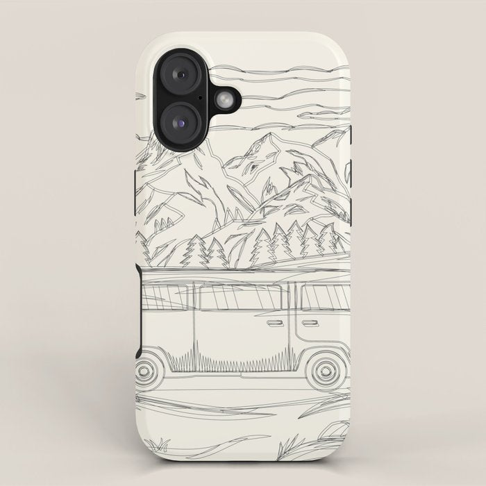 Mountain Road Linescape iPhone Case Gallery Image 1
