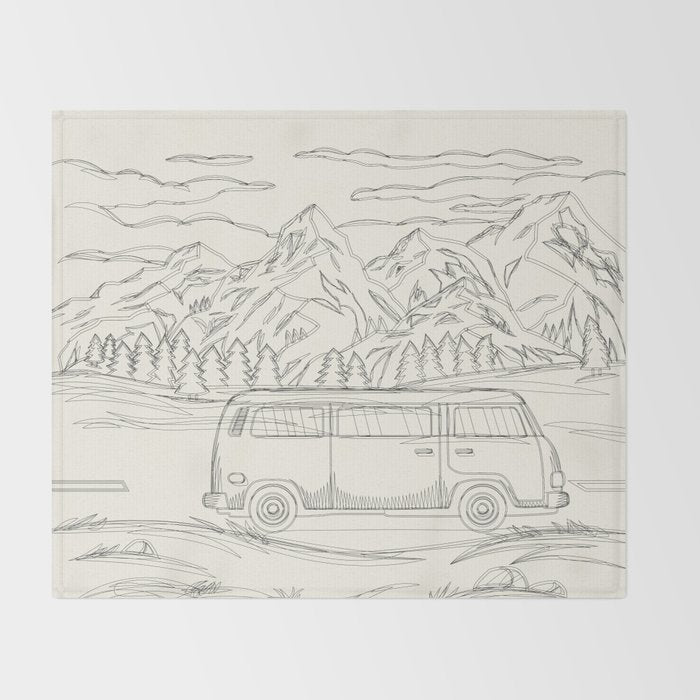 Mountain Road Linescape Throw Blanket Gallery Image 2