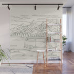 Mountain Road Linescape Wall Mural Gallery Image 1