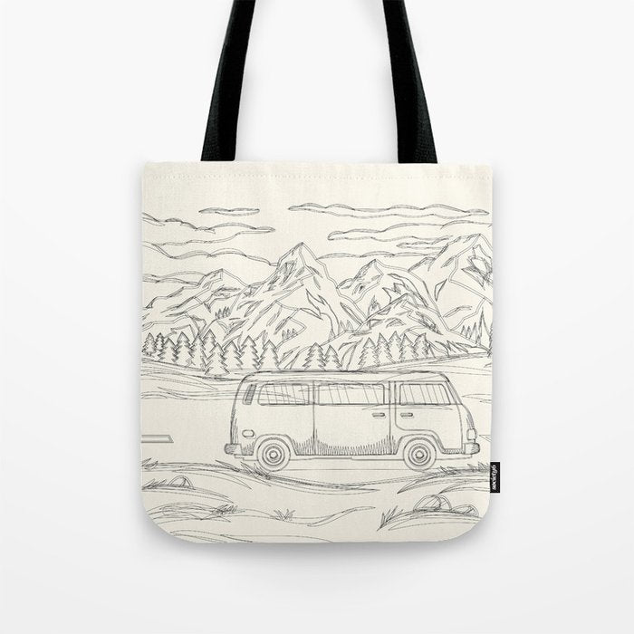Mountain Road Linescape Tote Bag Gallery Image 1
