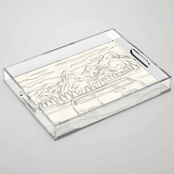 Mountain Road Linescape Acrylic Tray Gallery Image 1