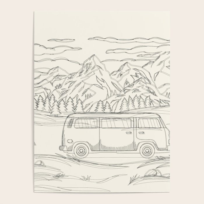 Mountain Road Linescape Poster Gallery Image 1