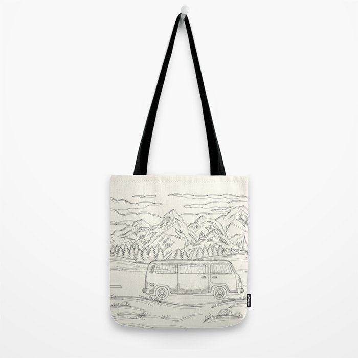 Mountain Road Linescape Tote Bag Gallery Image 2