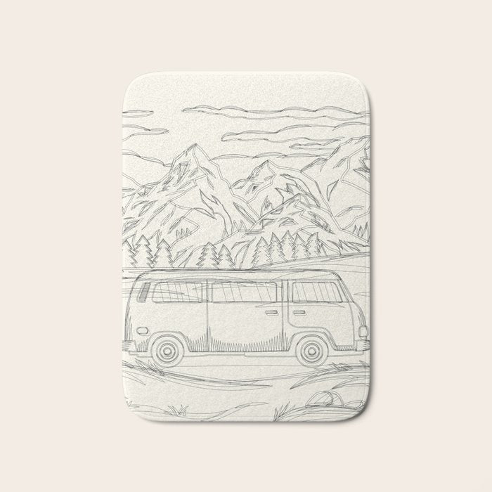 Mountain Road Linescape Bath Mat Gallery Image 1