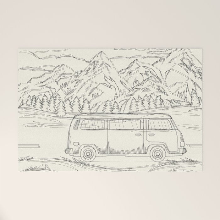 Mountain Road Linescape Welcome Mat Gallery Image 1