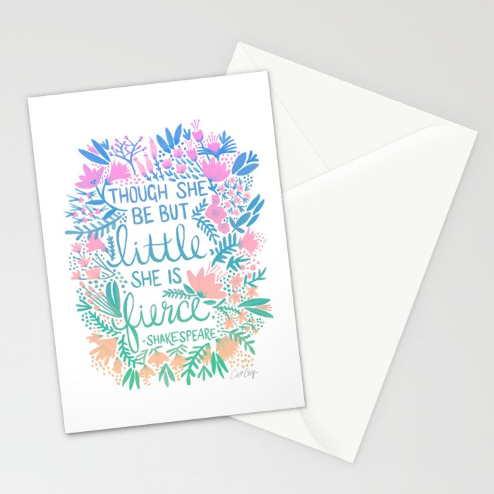 Little & Fierce - Lavender Mint OmbrÃ© Stationery Card Gallery Image 2