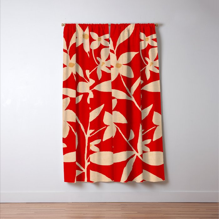 Abstract Minimal Flowers 7 Window Curtain Gallery Image 3