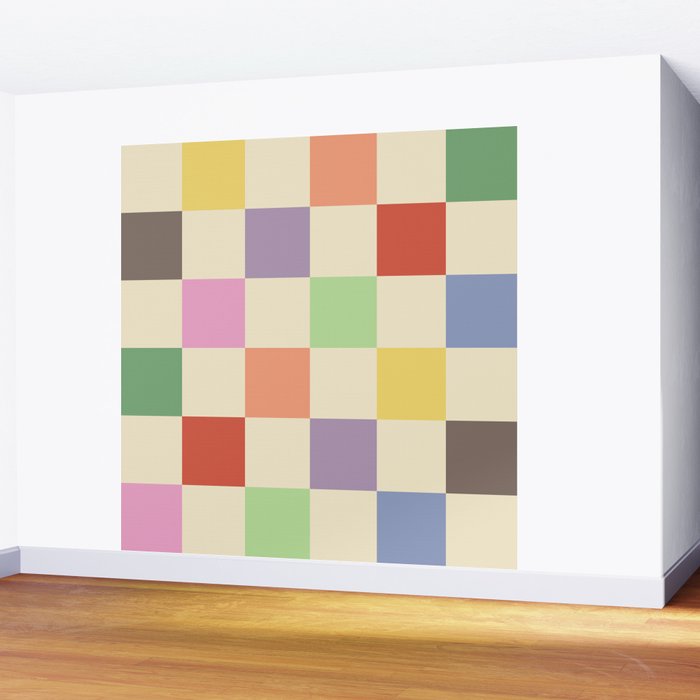 Colorful Checkered Pattern Wall Mural Gallery Image 2