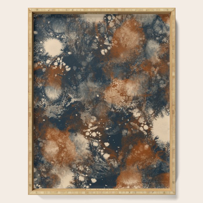 Earth watercolor splashes Serving Tray Gallery Image 1