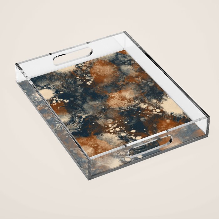 Earth watercolor splashes Acrylic Tray Gallery Image 1