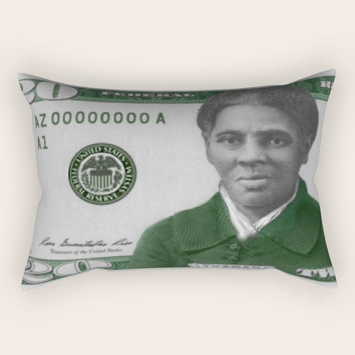 Proposed African American Icon Harriet Tubman Single U.S. Mint 20 Dollar bill Rectangular Pillow Gallery Image 2