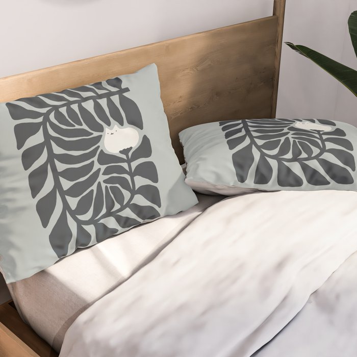 Cat and Plant 81 Pillow Sham Gallery Image 2