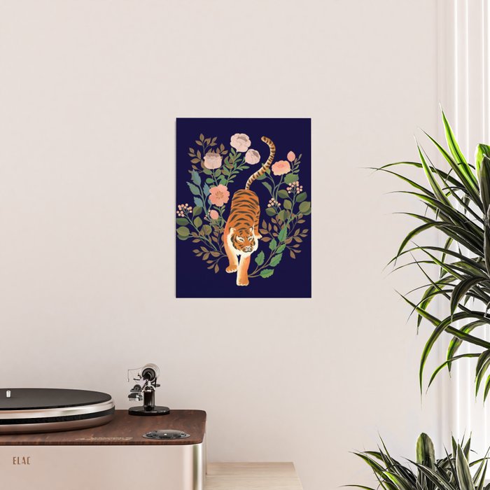 Tiger Floral Garden Poster Gallery Image 2