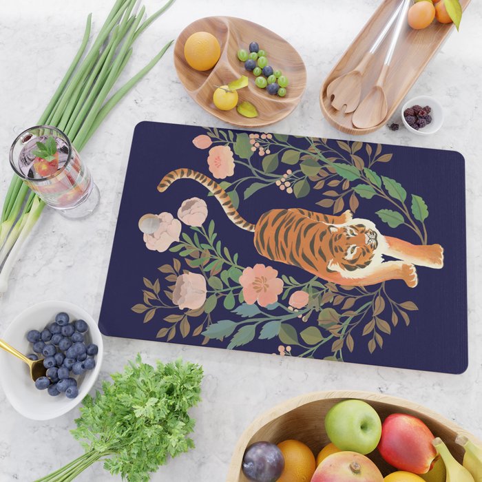 Tiger Floral Garden Cutting Board Gallery Image 2