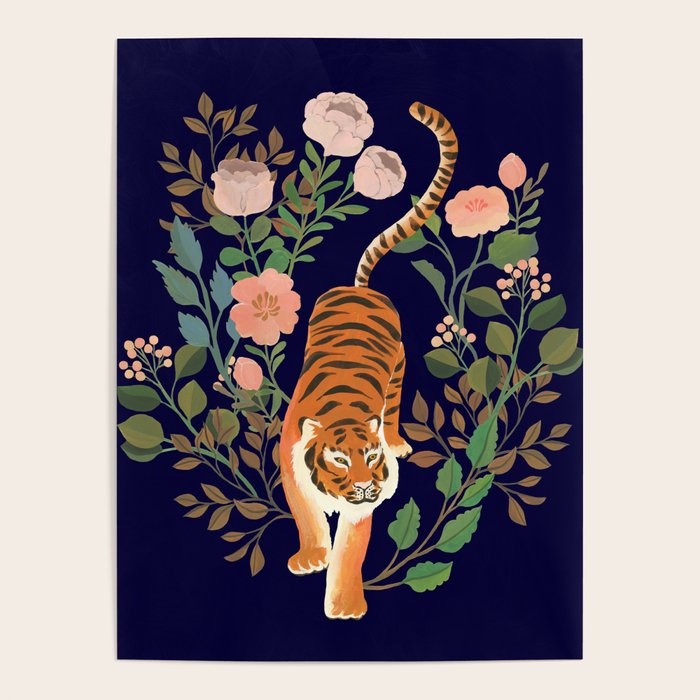 Tiger Floral Garden Poster Gallery Image 4