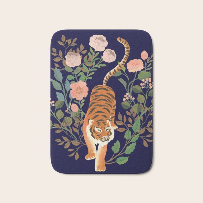 Tiger Floral Garden Bath Mat Gallery Image 1