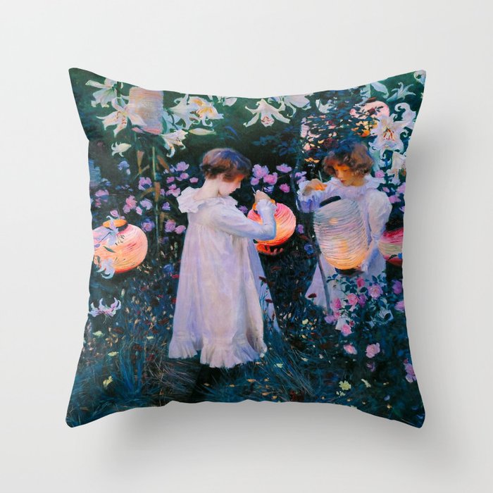 John Singer Sargent Oeillet, Lily, Lily, Rose (1886) Throw Pillow Gallery Image 6
