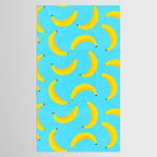 Minimal bold and vibrant banana pattern yellow on blue Tablecloth Gallery Image 2