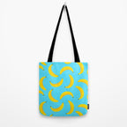 Minimal bold and vibrant banana pattern yellow on blue Tote Bag Gallery Image 2