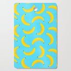 Minimal bold and vibrant banana pattern yellow on blue Cutting Board Gallery Image 1