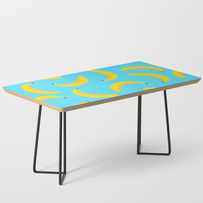 Minimal bold and vibrant banana pattern yellow on blue Coffee Table Gallery Image 1