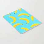 Minimal bold and vibrant banana pattern yellow on blue Notebook Gallery Image 2