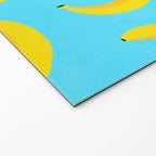 Minimal bold and vibrant banana pattern yellow on blue Welcome Mat Gallery Image 2