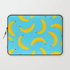 Minimal bold and vibrant banana pattern yellow on blue Laptop Sleeve Gallery Image 1