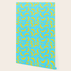 Minimal bold and vibrant banana pattern yellow on blue Wallpaper Gallery Image 2